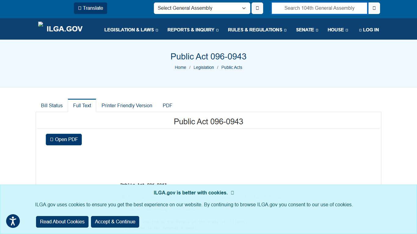 Illinois General Assembly - Public Act 096-0943