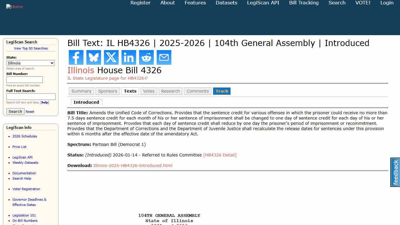 Bill Text: IL HB4326 2025-2026 104th General Assembly Introduced LegiScan